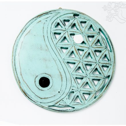 Fa fali függő Jin-Jang, türkiz - 30 cm