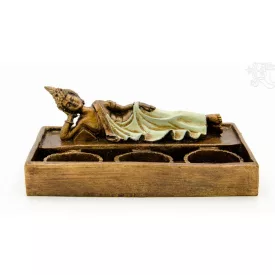 Fekvő Buddha hármas mécsestartó