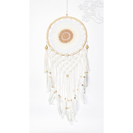 Mandala álomfogó, 22 cm, barna-bézs