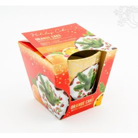   Dísz poharas illatgyertya - karácsonyi narancstorta vörös áfonyával