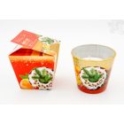 Dísz poharas illatgyertya - karácsonyi narancstorta vörös áfonyával