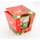 Dísz poharas illatgyertya - karácsony esti "vörös alma" (alma fenyővel, fűszerekkel, citrussal).