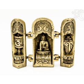 Buddha nyitható oltár réz matt sárga