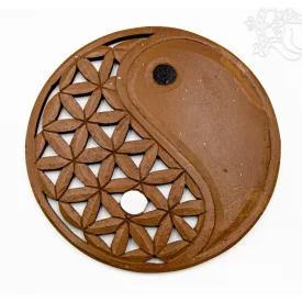 Fa fali függő Jin-Jang, barna - 30 cm