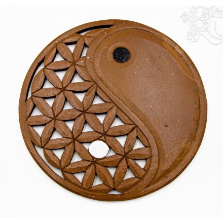 Fa fali függő Jin-Jang, barna - 30 cm