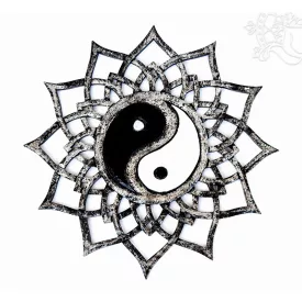 Fa fali függő Jin-Jang, ezüst - 40 cm