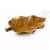 Faragott teak fa levél tál - 40 cm