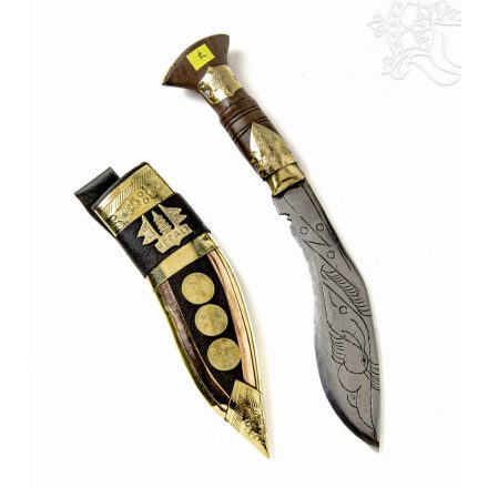 Tradicionális díszes nepáli khukuri kés - 29 cm