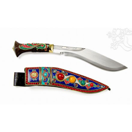 Tradicionális díszes nepáli khukuri kés - 41 cm