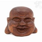Faragott fa Nevető Buddha fej – 12 cm