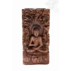 Áldó Buddha lótuszban térbeli faragott fali dísz - 40x20 cm