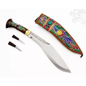 Tradicionális díszes nepáli khukuri kés - 41 cm