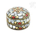 Firoza ékszertartó doboz - kövekkel kirakott - kicsi