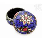 Firoza ékszertartó doboz - kövekkel kirakott - kicsi