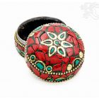 Firoza ékszertartó doboz - kövekkel kirakott - kicsi