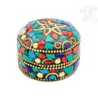 Firoza ékszertartó doboz - kövekkel kirakott - kicsi