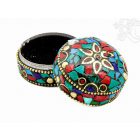 Firoza ékszertartó doboz - kövekkel kirakott - kicsi