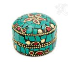 Firoza ékszertartó doboz - kövekkel kirakott - kicsi