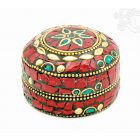 Firoza ékszertartó doboz - kövekkel kirakott - közepes