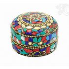 Firoza ékszertartó doboz - kövekkel kirakott - közepes