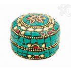 Firoza ékszertartó doboz - kövekkel kirakott - közepes