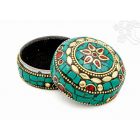 Firoza ékszertartó doboz - kövekkel kirakott - közepes