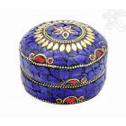 Firoza ékszertartó doboz - kövekkel kirakott - nagy