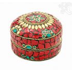 Firoza ékszertartó doboz - kövekkel kirakott - nagy