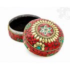 Firoza ékszertartó doboz - kövekkel kirakott - nagy