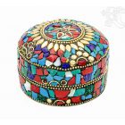 Firoza ékszertartó doboz - kövekkel kirakott - nagy