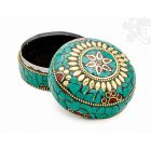 Firoza ékszertartó doboz - kövekkel kirakott - nagy