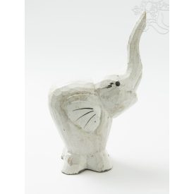  Fa elefánt, fehér nagy - 19 cm 