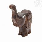  Fa elefánt, barna közepes - 17 cm 