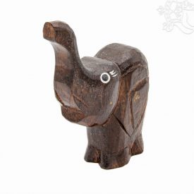  Fa elefánt, barna közepes - 17 cm 
