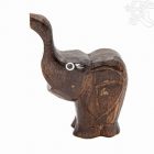  Fa elefánt, barna közepes - 17 cm 