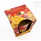 Dísz poharas illatgyertya - karácsonyi sült alma, narancs, fűszerek