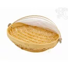 Ovális, rattan kenyértartó - 29x21 cm