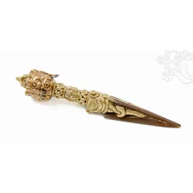 Három fémes Mahakala phurba - 16 cm