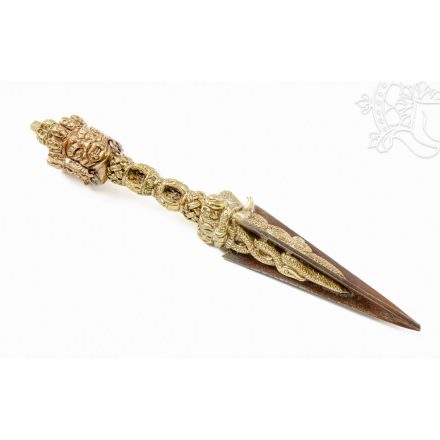 Három fémes Mahakala phurba - 24 cm