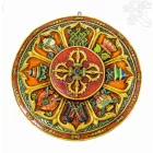 Tibeti 8 szerencsejeles falidísz dupla dorjéval - 45 cm
