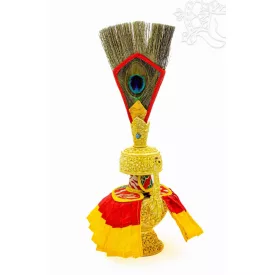 Prémium aranyozott réz bumpa pávatollal – 45 cm