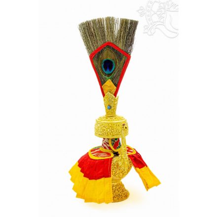 Prémium aranyozott réz bumpa pávatollal – 45 cm