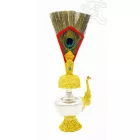 Prémium aranyozott réz bumpa pávatollal – 45 cm