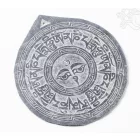 Sziklából faragott falidísz, Om Mani Padme Hum mantrával, Buddha szemmel