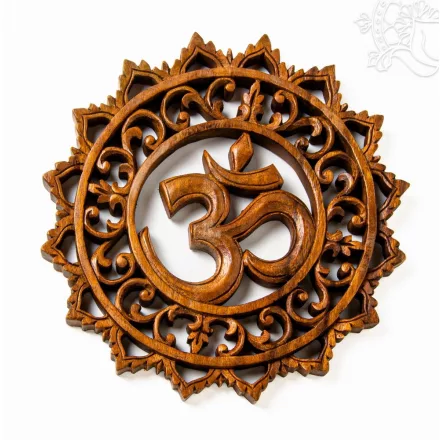 Mandala fa fali függő OM-mal - 30 cm