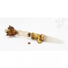 Hegyikristály Vadzsra Kilaya phurba, aranyozott – 37 cm