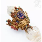 Hegyikristály Vadzsra Kilaya phurba, aranyozott – 37 cm