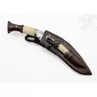 Khukuri, bivalycsont nyelű prémium nepáli kés – 46 cm