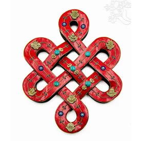   Prémium, gazdagon díszített, fa végtelen fali függő – 38,5 cm