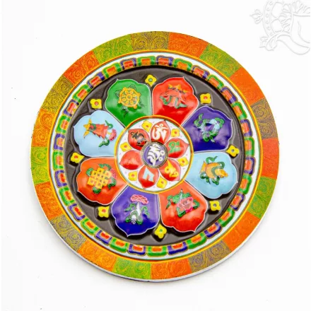 Tibeti 8 szerencsejel vastag domború mágnes